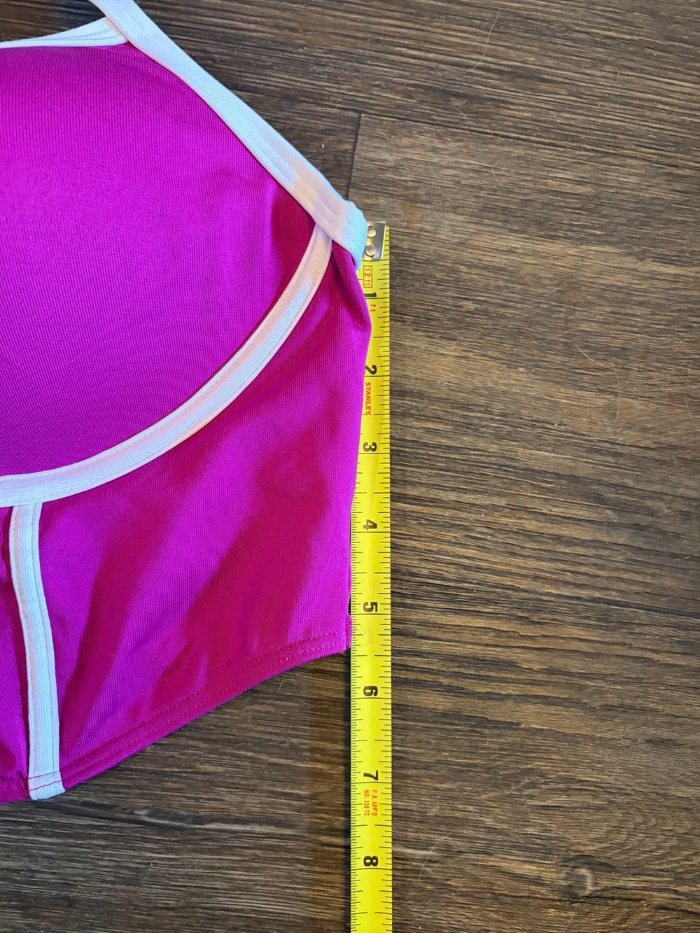 Victoria Secret PINK Preppy Sports Bra XL Bralette Solid Fuchsia White Push Up - Picture 3 of 7